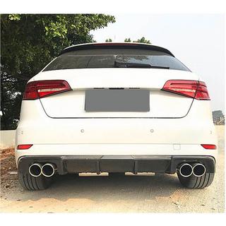 Диффузор заднего бампера V2 (для S-Line HB 2017-2020, Карбон) Audi A3 2012-2020 гг. фото 3