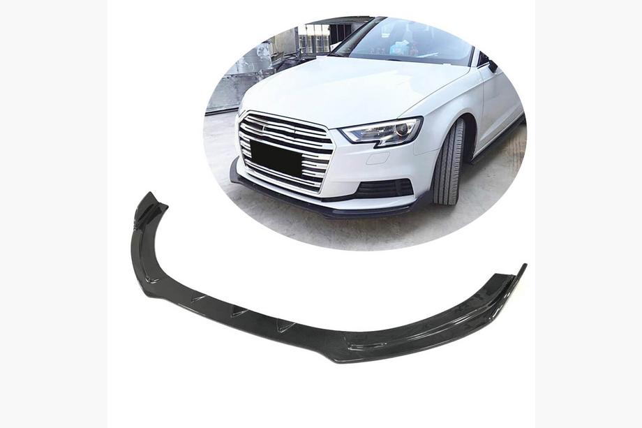 Audi A3 2012-2020 гг. Передний бампер Лип V1 (для Base 2017-2020 HB, Карбон) Image
