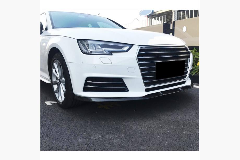 Audi A4 B9 2015-2024 гг. Накладка на передний бампер Lip V1 (для Base Sedan 2015-2019, Карбон) Фото 3