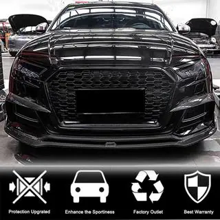 Накладки на противотуманные фары V2 (для S-Line Sedan 2015-2019, Карбон) Audi A4 B9 2015-2024 гг. фото 2