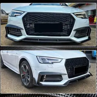 Накладки на противотуманные фары V2 (для S-Line Sedan 2015-2019, Карбон) Audi A4 B9 2015-2024 гг. фото 4