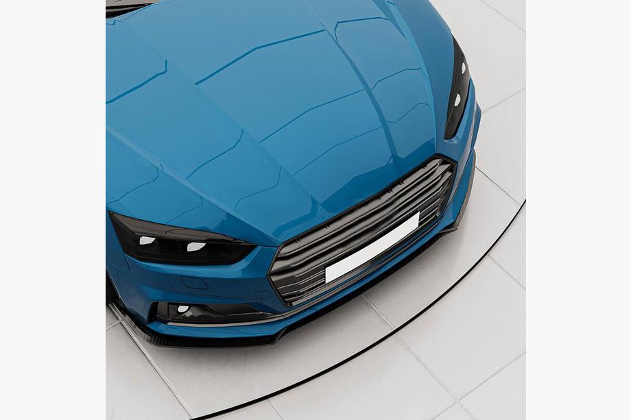 Audi A5 2016-2025 гг. Накладка на передний бампер Lip V2 (для S-Line 2016-2020, Карбон) Фото 2