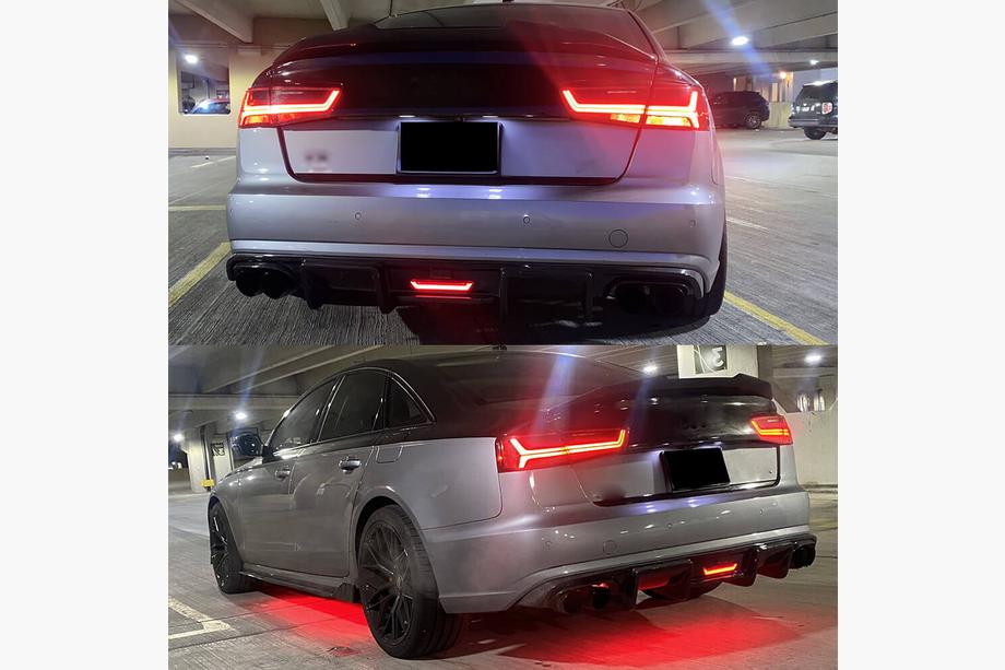 Audi A6 C7 2011–2018 гг. Диффузор заднего бампера Карбон (для Base 2014-2018) Фото 5