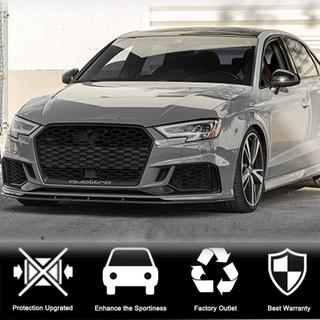 Накладки на передний бампер V5 (для RS3 Sedan 2017-2020, Карбон) фото 3