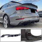 Audi A3 2012-2020 гг. Диффузор заднего бампера V1 (для RS3 Sedan 2017-2019, Карбон) фото 1