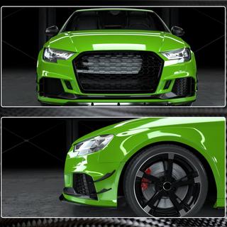 Накладки на передний бампер V2 (для RS3 Sedan 2017-2020, Карбон) фото 4
