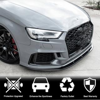 Накладки на передний бампер V1 (для RS3 Sedan 2017-2020, Карбон) Audi A3 2012-2020 гг. фото 3