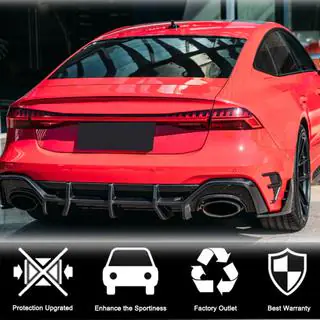 Накладки на вентиляционные отверстия заднего бампера (для RS7 2018-2022, Сухой карбон) фото 3