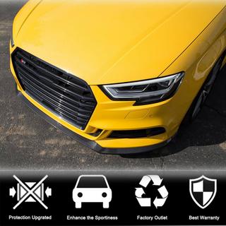Накладка на передний бампер Lip V5 (для S-Line Sedan 2017-2020, Карбон) Audi A3 2012-2020 гг. фото 3
