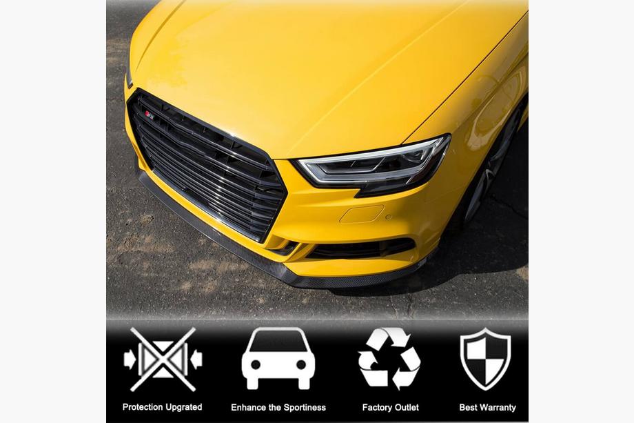 Audi A3 2012-2020 гг. Накладка на передний бампер Lip V5 (для S-Line Sedan 2017-2020, Карбон) Фото 3