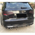 Audi A3 2012-2020 гг. Диффузор заднего бампера V1 (для S-Line HB 2012-2016, Карбон) фото 2