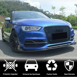 Накладка на передний бампер Lip V3 (для S-Line Sedan 2012-2016, Карбон) Audi A3 2012-2020 гг. фото 2