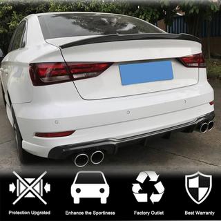 Диффузор заднего бампера V4 (для S-Line Sedan 2017-2020, Карбон) Audi A3 2012-2020 гг. фото 2