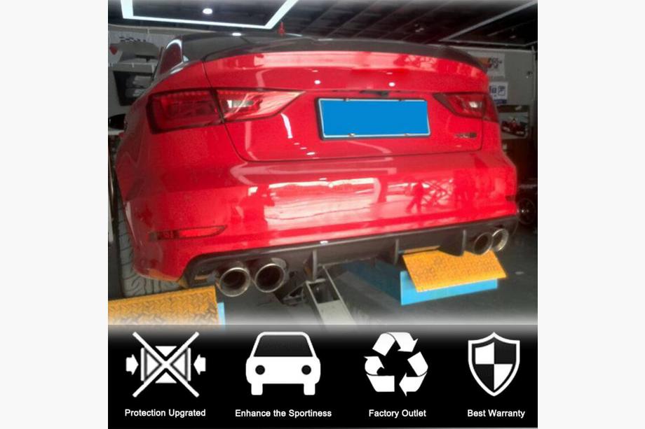 Audi A3 2012-2020 гг. Диффузор заднего бампера V2 (для S-Line Sedan 2012-2016, карбон) Фото 3