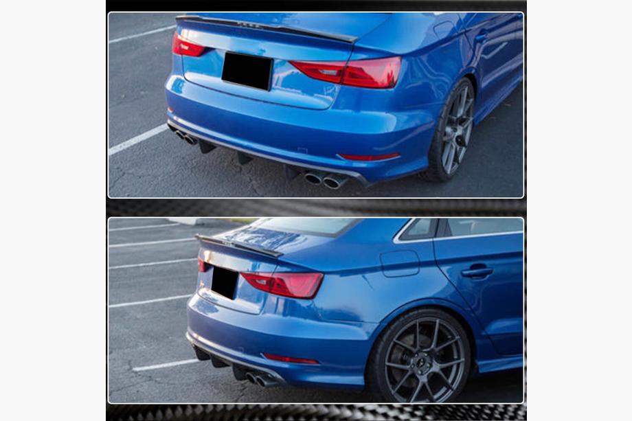 Audi A3 2012-2020 гг. Диффузор заднего бампера V2 (для S-Line Sedan 2012-2016, карбон) Фото 5