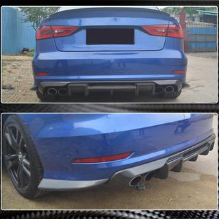 Накладки на задний бампер Flap (для S-Line Sedan 2012-2016, Карбон) Audi A3 2012-2020 гг. фото 3