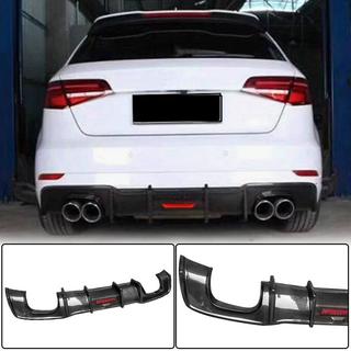 Диффузор заднего бампера V1 для S-Line HB 2017-2020, Карбон Audi A3 2012-2020 гг. фото 1