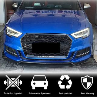 Накладка на передний бампер Lip V4 (для S-Line Sedan 2017-2020, Карбон) Audi A3 2012-2020 гг. фото 2