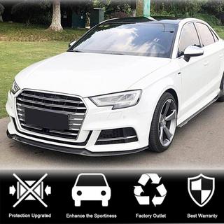 Накладка на передний бампер Lip V3 (для S-Line Sedan 2017-2020, Карбон) Audi A3 2012-2020 гг. фото 2