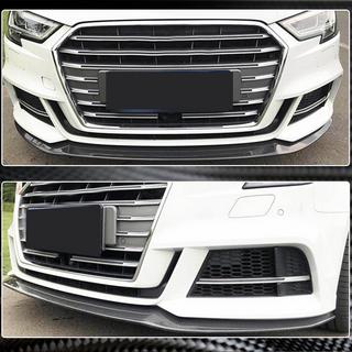Накладка на передний бампер Lip V3 (для S-Line Sedan 2017-2020, Карбон) Audi A3 2012-2020 гг. фото 3