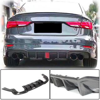 Диффузор заднего бампера V2 (для S-Line Sedan 2017-2020, Карбон) Audi A3 2012-2020 гг. фото 1