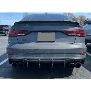 Диффузор заднего бампера V1 (для S-Line Sedan 2017-2020, Карбон) Audi A3 2012-2020 гг. фото 3