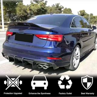 Диффузор заднего бампера V1 (для S-Line Sedan 2017-2020, Карбон) Audi A3 2012-2020 гг. фото 4
