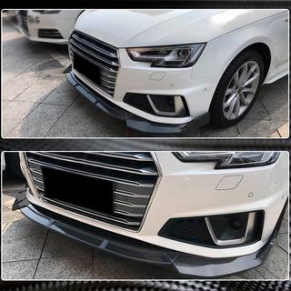 Накладка на передний бампер Lip V1 (для S-Line Sedan 2015-2019, Карбон) фото 4