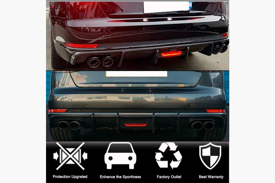 Audi A4 B9 2015-2024 гг. Диффузор заднего бампера V1 (для S-Line Sedan 2015-2019, Карбон) Фото 2