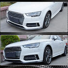 Audi A4 B9 2015-2024 гг. Накладка на передний бампер Lip V4 (для S-Line Sedan 2015-2019, Карбон) фото 3