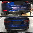 Audi A5 2016-2025 гг. Диффузор заднего бампера (для S-Line 2016-2020, Пластик) фото 6