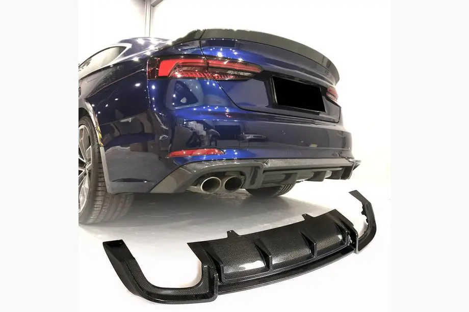 Audi A5 2016-2025 гг. Диффузор заднего бампера (для S-Line 2016-2020, Пластик) Image
