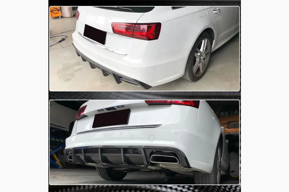 Audi A6 C7 2011–2018 гг. Диффузор заднего бампера (для S-Line Avant 2014-2018, Карбон) Фото 5