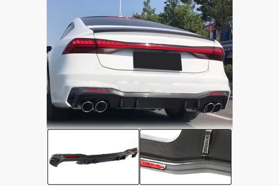 Audi A7 2018- гг. Диффузор заднего бампера (для S-Line 2018-2022, Карбон) Image