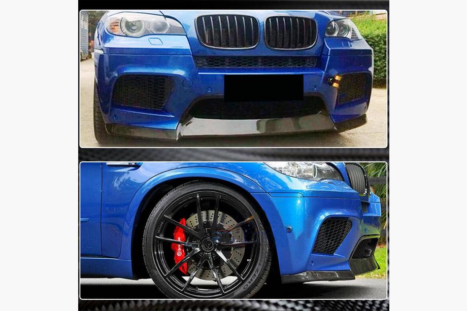 BMW X6 E71 2008–2014 гг. Передняя губа Lip V2 для X6M, карбон Фото 4