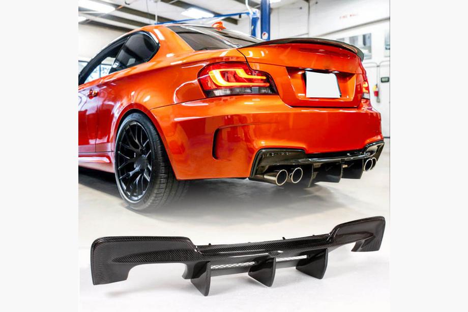 BMW 1 серия E81/E82/E87/E88 2004-2011 гг. Диффузор заднего бампера FRP (для 1M E82) Фото 1