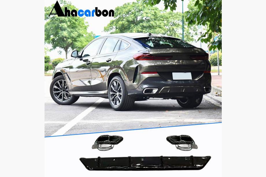 BMW X6 G06 2019–2027 гг. Диффузор заднего бампера ABS (для M-Sport, 2023+) Фото 1