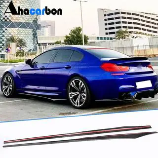 Накладки на пороги V1 (для F06 M-Sport, Карбон) фото 1