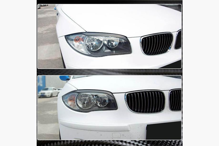 BMW 1 серия E81/E82/E87/E88 2004-2011 гг. Реснички на фары (Карбон) Фото 3