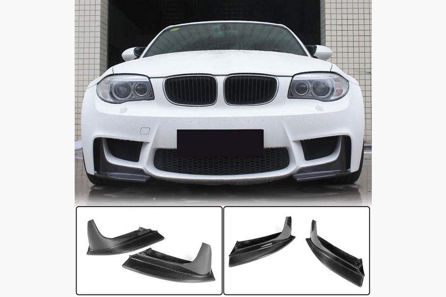 BMW 1 серия E81/E82/E87/E88 2004-2011 гг. Накладки Flap на передний бампер (для 1M E82, Карбон) Фото 1