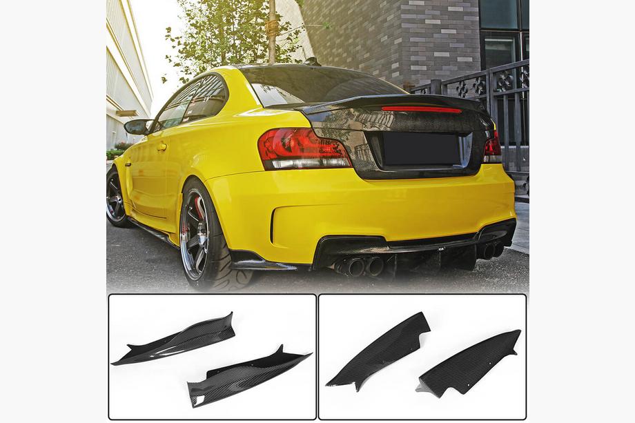 BMW 1 серия E81/E82/E87/E88 2004-2011 гг. Накладки Flap на задний бампер (для E82 1M, Карбон) Фото 1