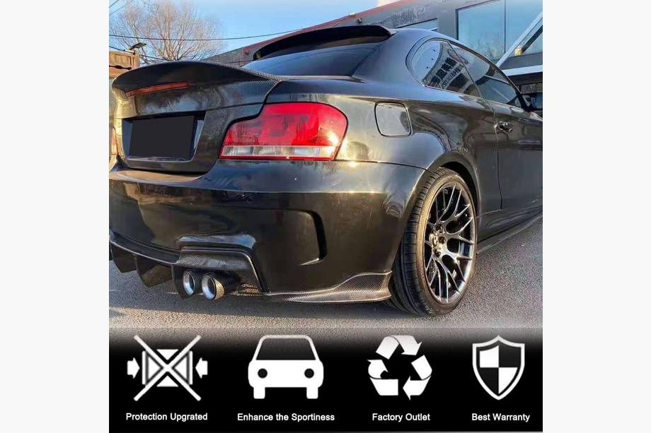 BMW 1 серия E81/E82/E87/E88 2004-2011 гг. Накладки Flap на задний бампер (для E82 1M, Карбон) Фото 2