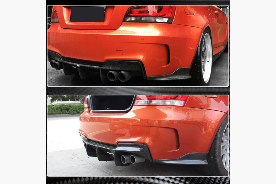 BMW 1 серия E81/E82/E87/E88 2004-2011 гг. Накладки Flap на задний бампер (для E82 1M, Карбон) Фото 3