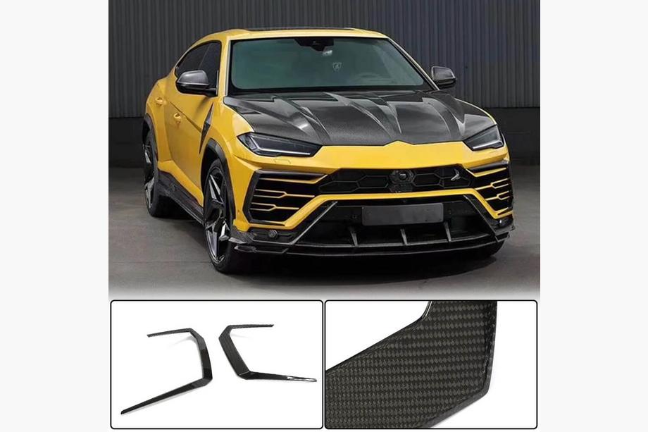 Lamborghini Urus 2018- гг. Накладки Flap на Передний Бампер (Dry Carbon) Фото 1