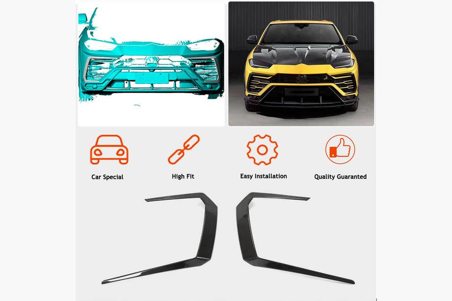 Lamborghini Urus 2018- гг. Накладки Flap на Передний Бампер (Dry Carbon) Фото 2
