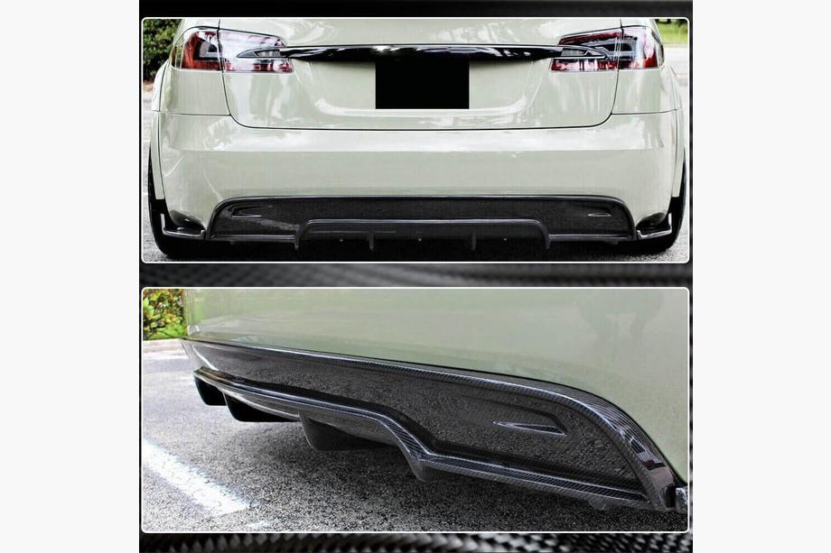 Tesla Model S 2012– гг. Задний диффузор V2 (2016-2021, Карбон) Фото 4
