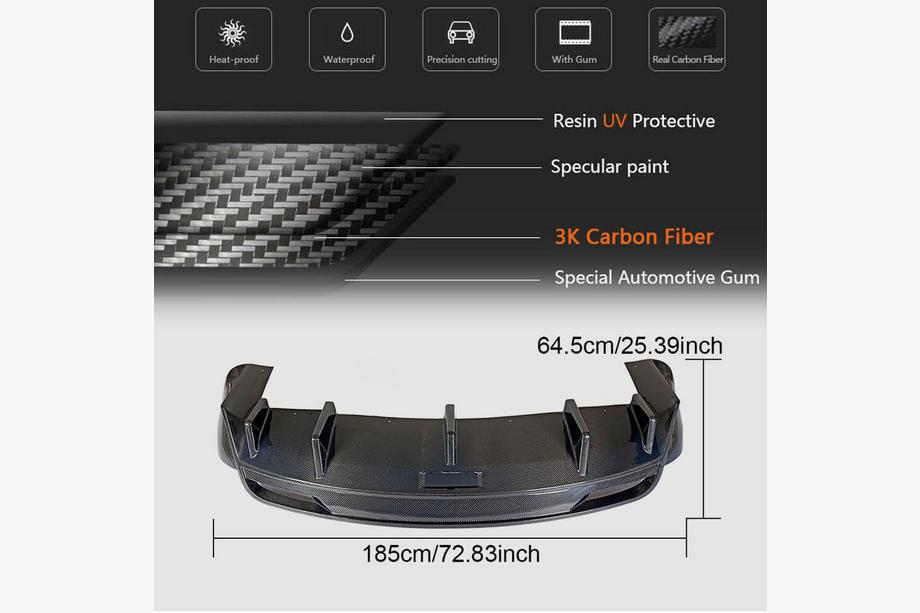 Tesla Model X 2015- гг. Диффузор заднего бампера Карбон V1 (2016-2020) Фото 6
