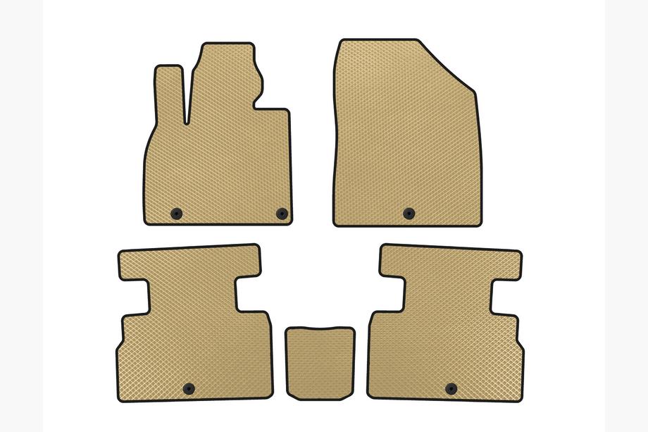 Kia Stonic 2017- гг. Коврики EVA (2 ряда, 7-местный, Бежевые) Image