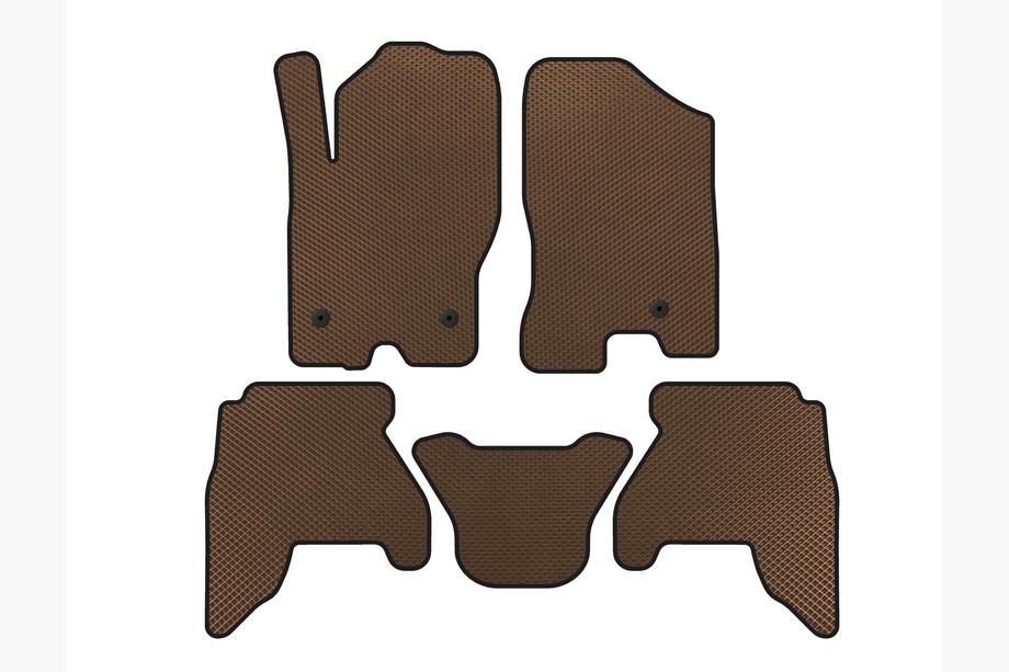 Nissan Pathfinder R51 2005-2014 гг. Коврики EVA в салон (2 ряда, коричневые, 2010-2014) Фото 1