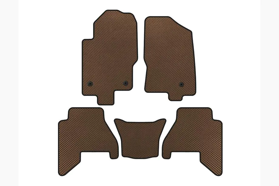 Nissan Pathfinder R51 2005-2014 гг. Коврики EVA V2 (2 ряда, коричневые, 2010-2014) Image
